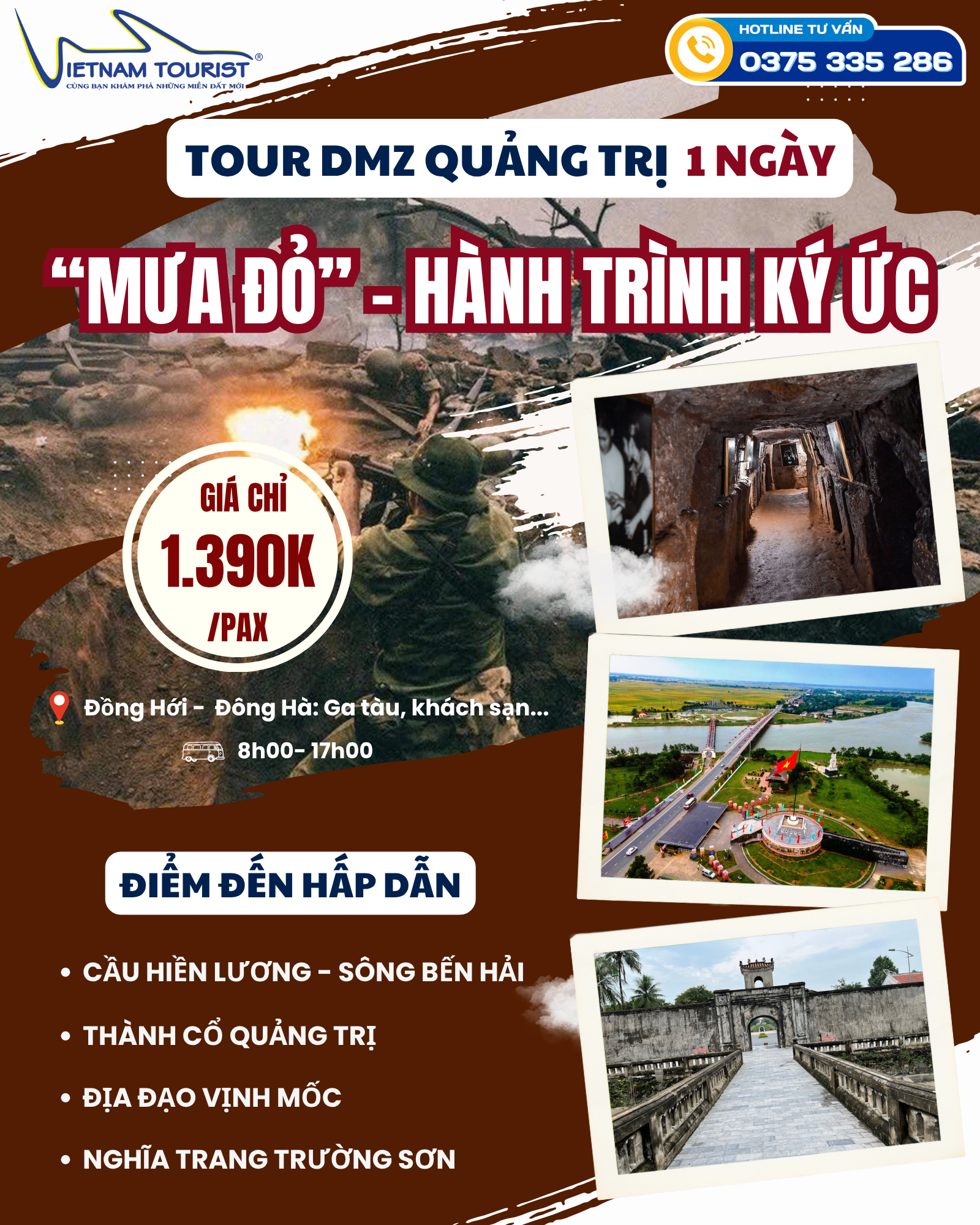 Tham khảo tour DMZ Quảng Trị 1 ngày - Vietnam Tourist