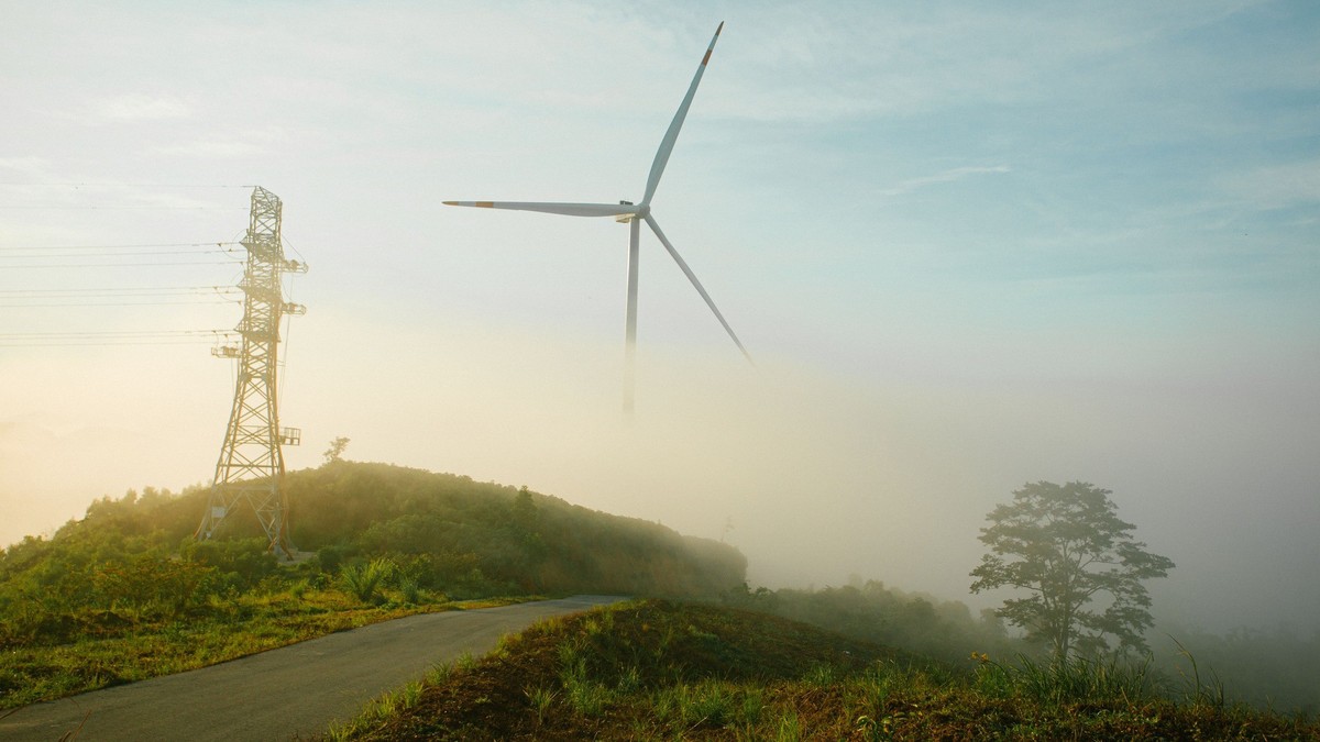 Điện gió Amaccao nằm ở nơi địa thế cao, nhiều cây xanh nên thiên nhiên vô cùng trong lành