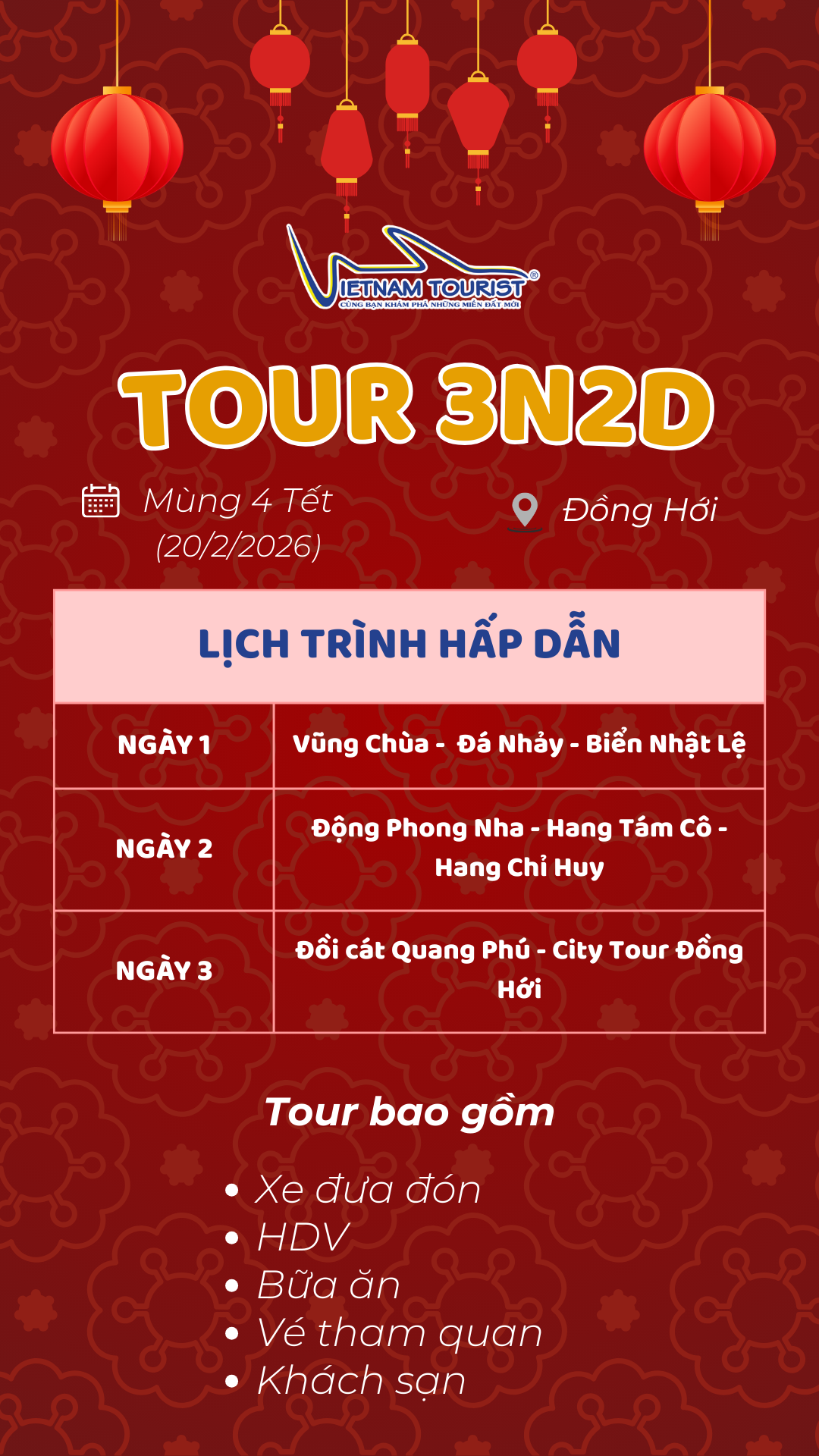 Tour Quảng Bình 3N2D dịp Tết Bính Ngọ với lịch trình hấp dẫn